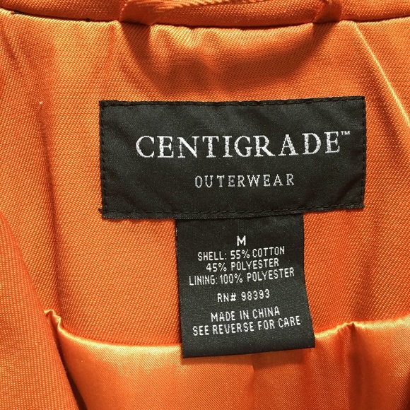 PUMPKIN COAT CENTIGRADE ALL WEATHER  TRENCH SZ MEDIUM ORANGE BEAUTIFUL DETAILS - Picture 2 of 6